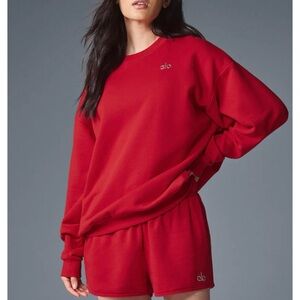 Alo Accolade Crew Neck Pullover NWT Bold Red
